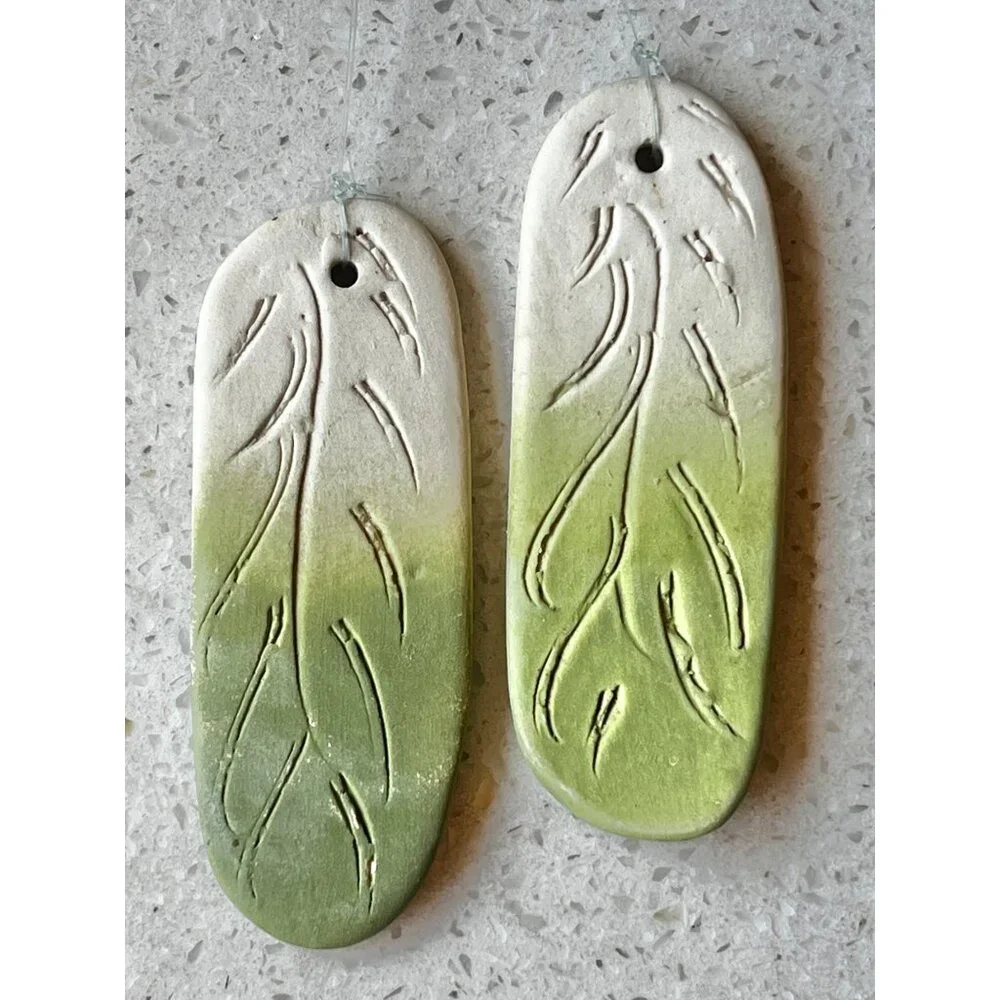 Handcrafted Loon Bird Sculpture Wind Chime With Ceramic Leaves & Natural Driftwo - Picture 12 of 16